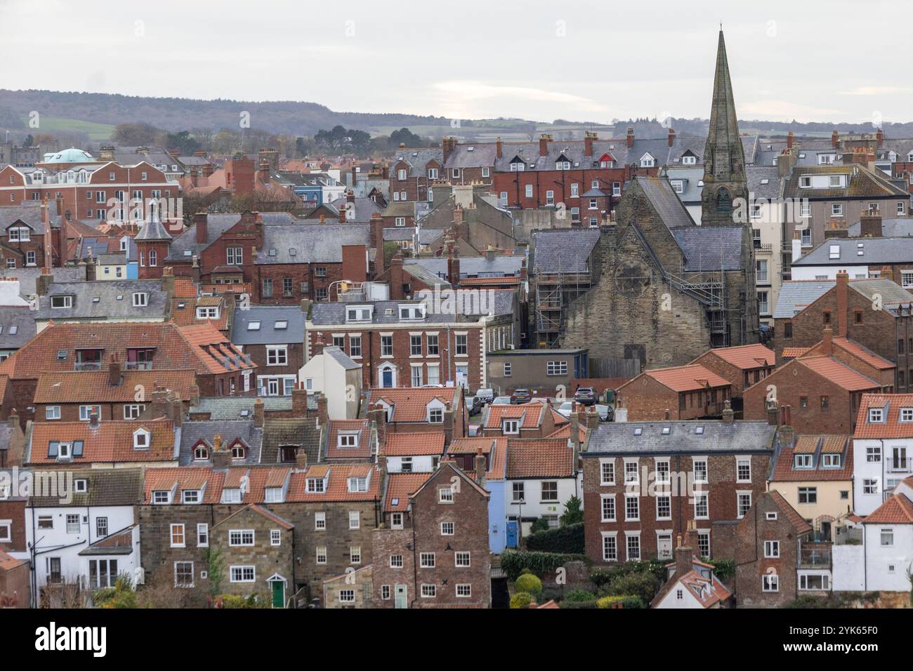 Blick auf Whitbys West Cliff Top Stockfoto