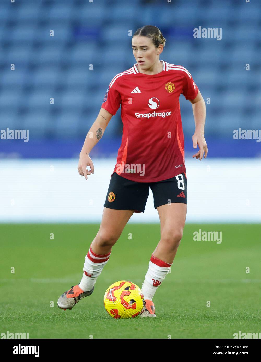 Grace Clinton von Manchester United während des Spiels der Barclays Women's Super League im King Power Stadium in Leicester. Bilddatum: Sonntag, 17. November 2024. Stockfoto