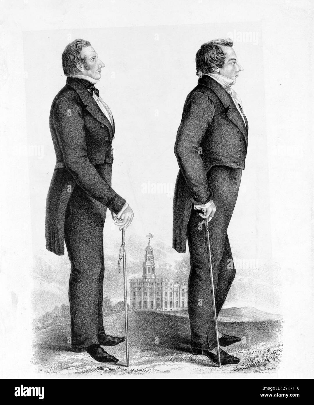 Hyrum Smith und Joseph Smith, Hyrum Smith (1800–1844) amerikanischer religiöser Führer in der Kirche Jesu Christi der Heiligen der Letzten Tage. Er war der ältere Bruder des Gründers der Bewegung, Joseph Smith Jr. (1805–1844), amerikanischer religiöser Führer und Gründer des Mormonismus und der Bewegung der Heiligen der Letzten Tage. Stockfoto