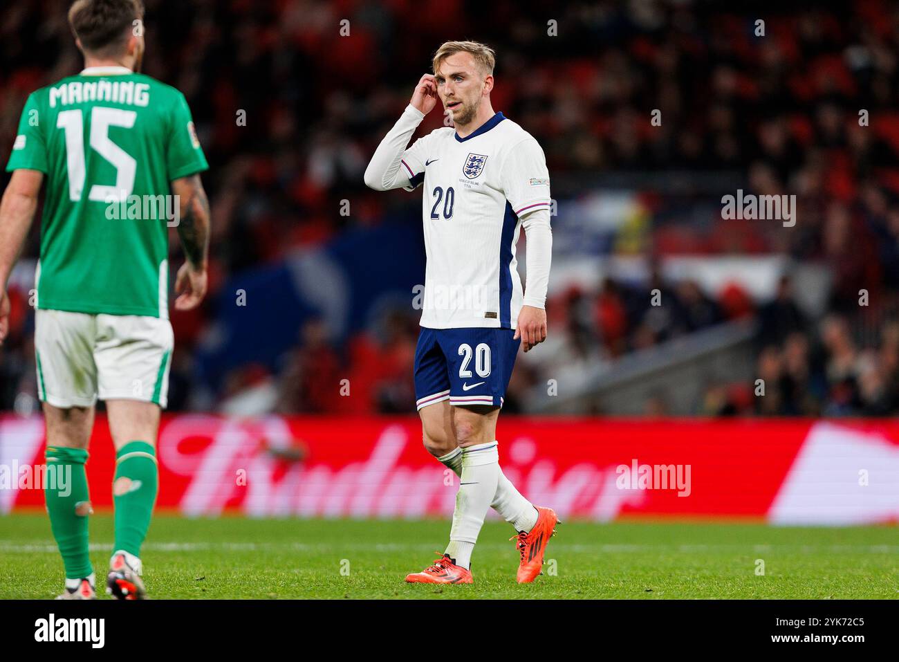 London, Großbritannien. November 2024. Jarrod Bowen aus England während des Gruppenspiels der 1. Runde der UEFA Nations League im Wembley Stadium, London, England, Großbritannien am 17. November 2024 Credit: Every Second Media/Alamy Live News Stockfoto