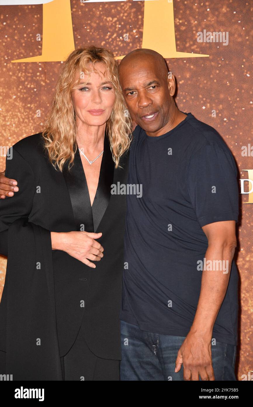 Connie Nielsen und Denzel Washington nehmen am 10. November 2024 an der Premiere von Gladiator II im Pathe Palace Teil Stockfoto