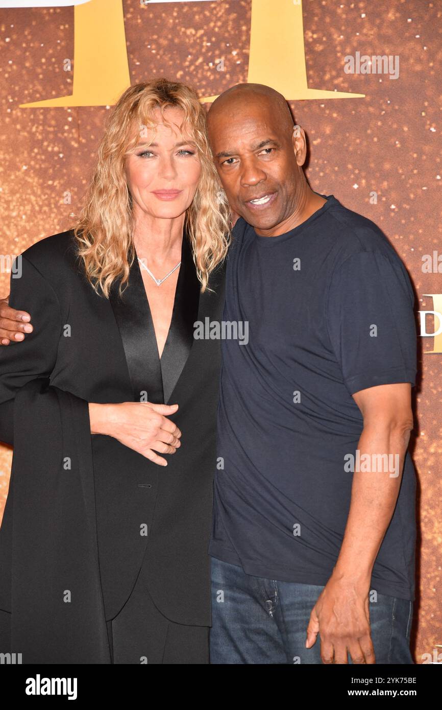 Connie Nielsen und Denzel Washington nehmen am 10. November 2024 an der Premiere von Gladiator II im Pathe Palace Teil Stockfoto
