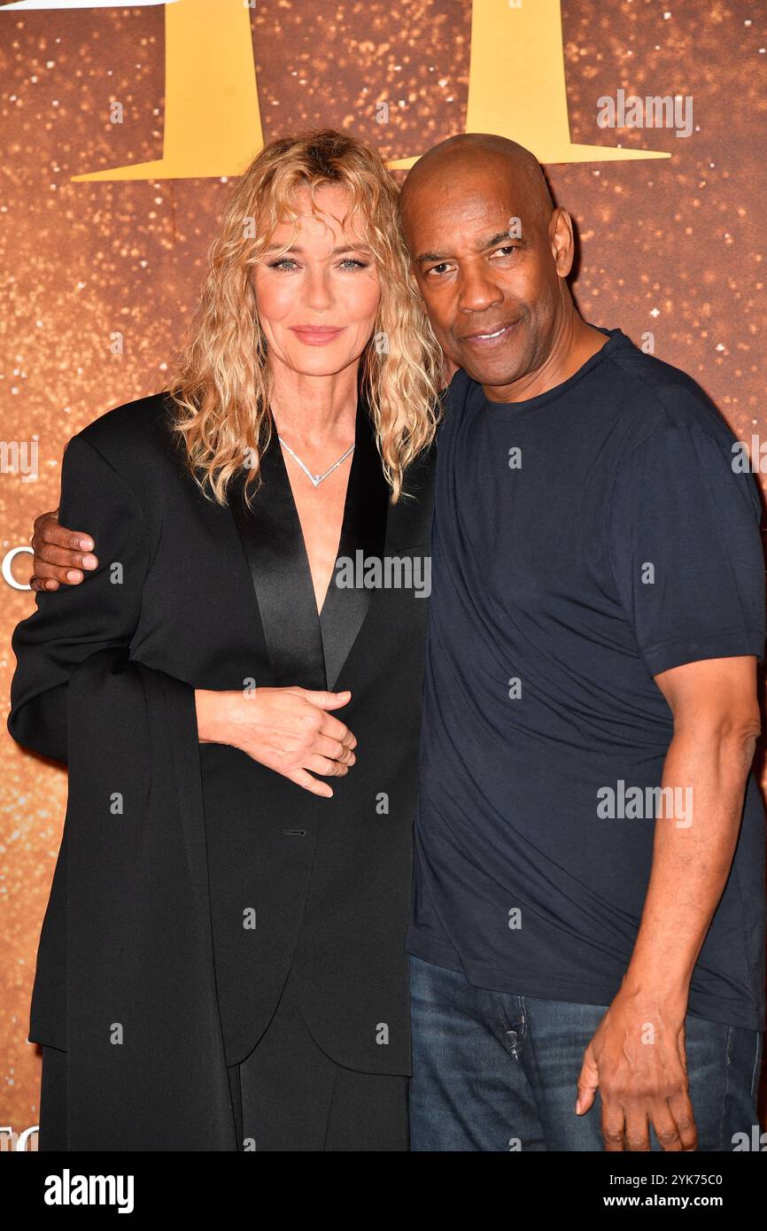 Connie Nielsen und Denzel Washington nehmen am 10. November 2024 an der Premiere von Gladiator II im Pathe Palace Teil Stockfoto