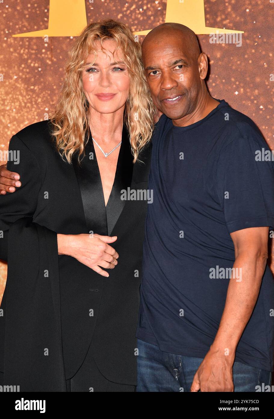 Connie Nielsen und Denzel Washington nehmen am 10. November 2024 an der Premiere von Gladiator II im Pathe Palace Teil Stockfoto