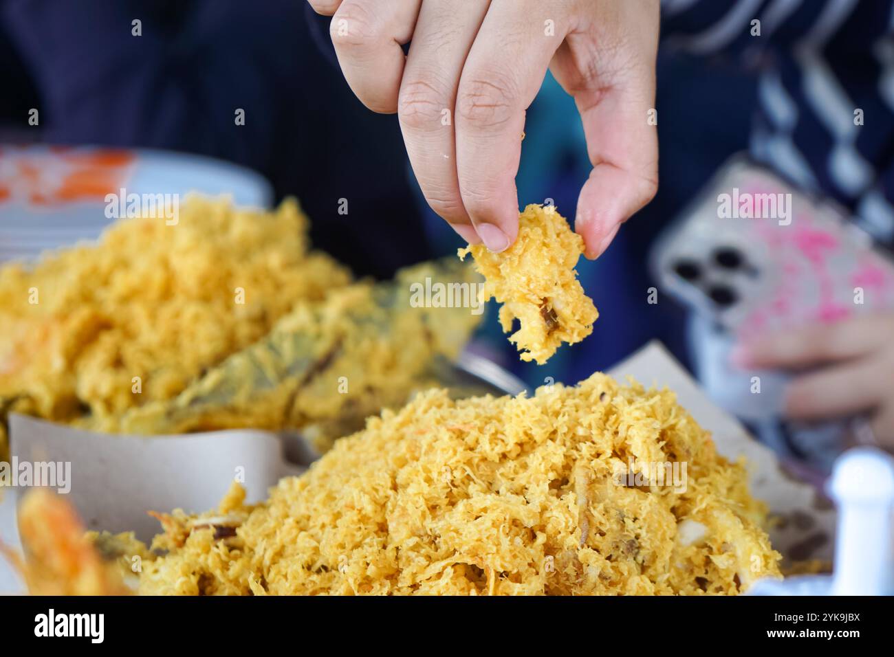 Knusprige, frittierte Meeresfrüchte mit Mehlteig Stockfoto