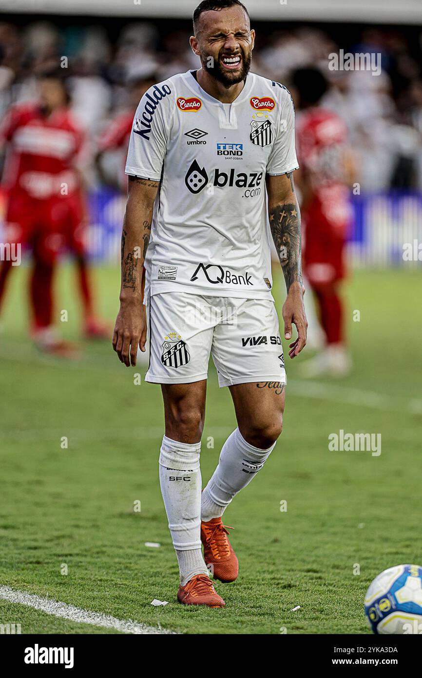 Santos, Sao Paulo, Brasilien. November 2024. Santos (sp), 17/2024 - Fußball/santos/crb/brazilian/sp - Spiel zwischen santos und crb, gültig für die brasilianische Meisterschaft 2024, die am sonntag, den 17. november 2024 in der Stadt santos ausgetragen wurde. (Kreditbild: © Pedro Paulo Diaz/TheNEWS2 via ZUMA Press Wire) NUR REDAKTIONELLE VERWENDUNG! Nicht für kommerzielle ZWECKE! Stockfoto