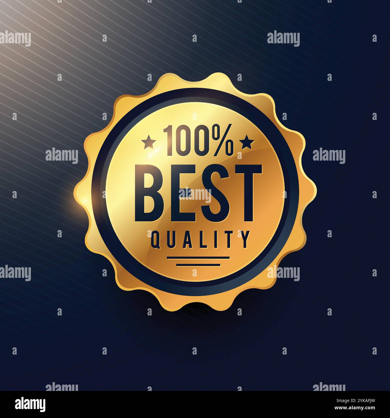 Realisitc beste Luxus goldene Qualitätssiegel für Ihre Markenwerbung Stock Vektor