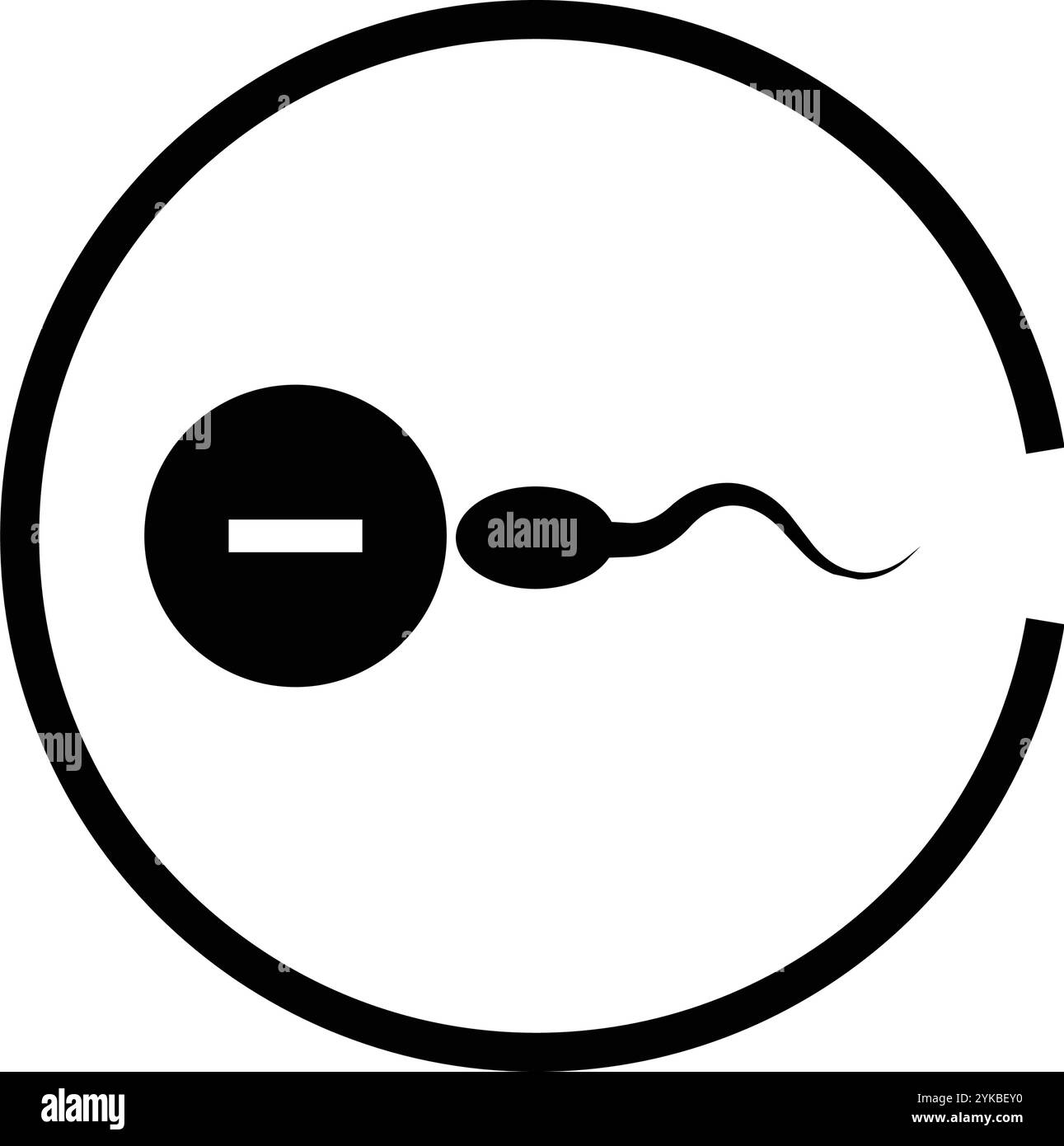 Symbol Für Unfruchtbarkeit. Befruchtungsprobleme, totes Spermiensymbol für Design Stock Vektor