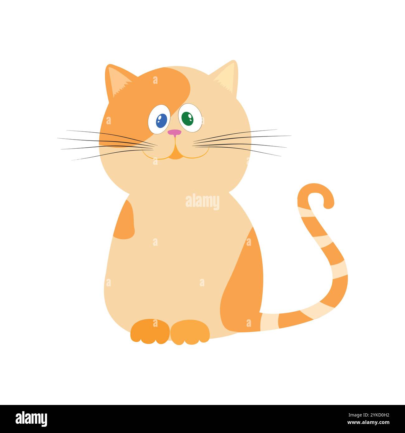 Illustration einer Katze mit niedlichem Tier-Cartoon-Stil Stock Vektor