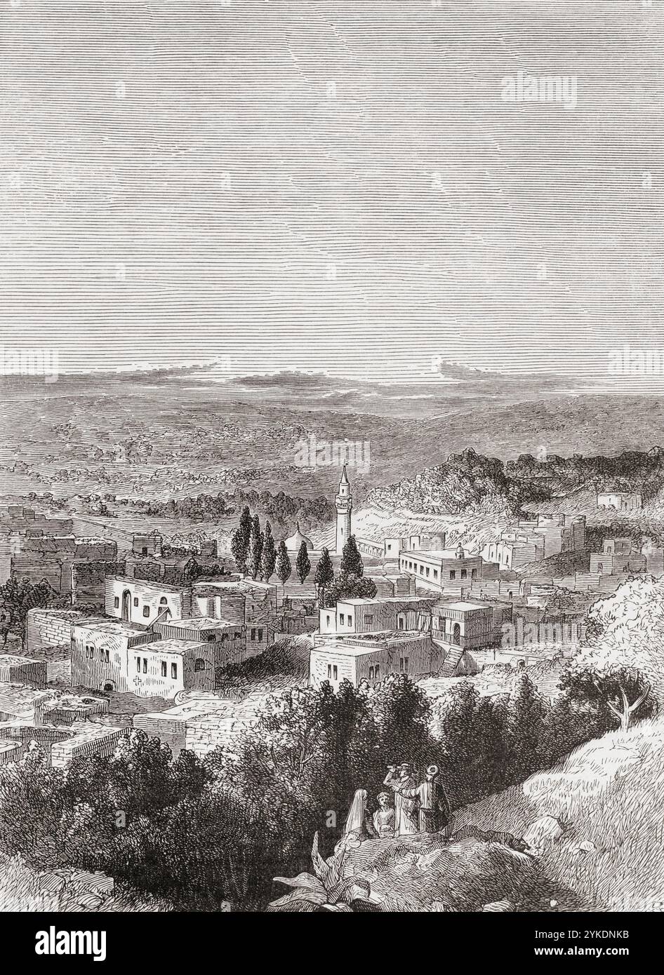 Ein Blick auf Nazareth, Israel, 19. Jahrhundert. Aus Pictorial Sketches from Bible Lands, veröffentlicht um 1880 Stockfoto