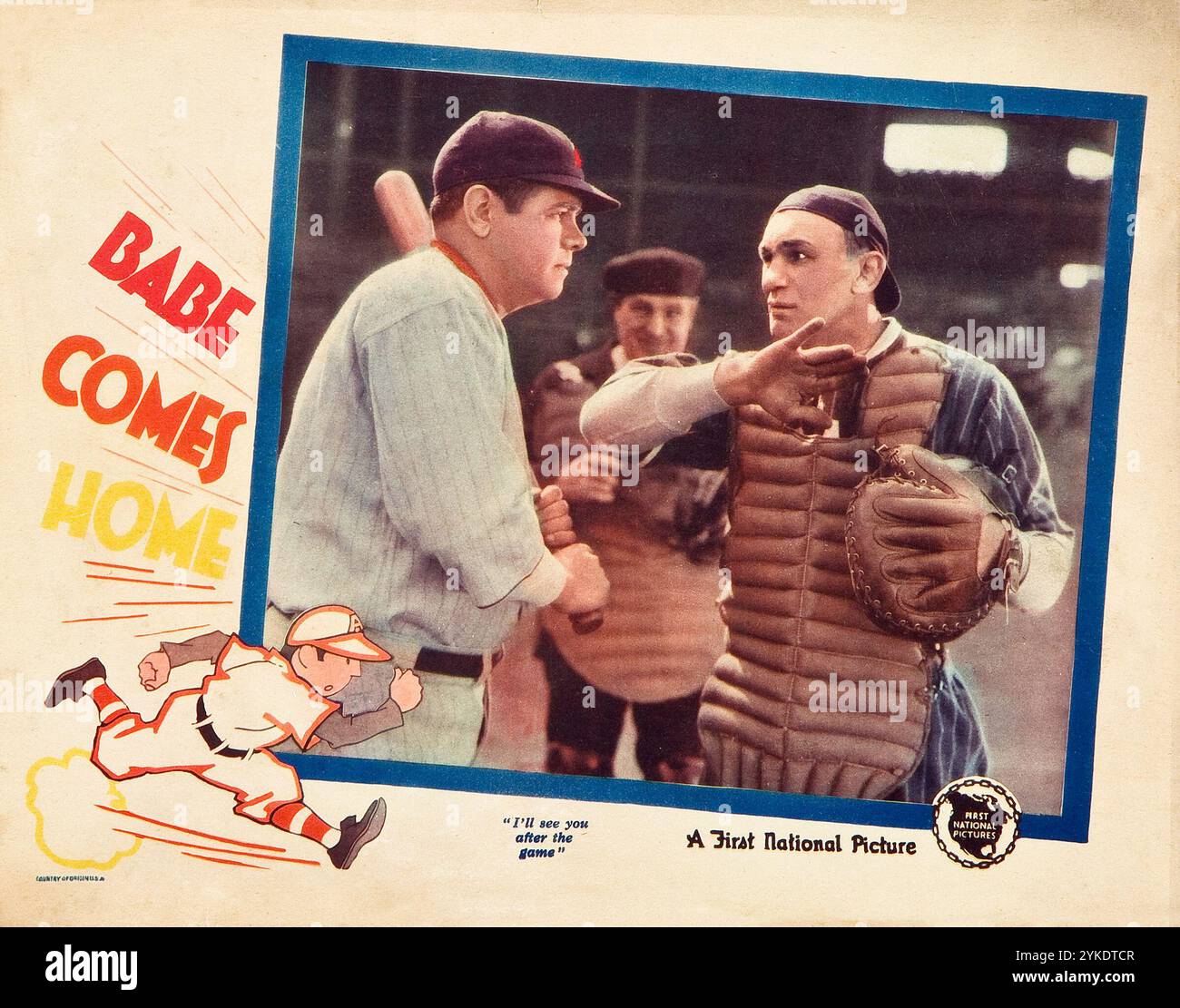 Babe Comes Home (First National, 1927) Lobby Card für Baseballspieler Babe Ruth Stockfoto