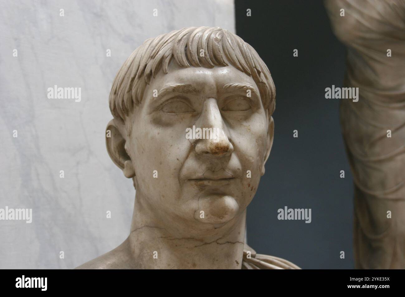 Porträt des Kaisers Trajan (53-177 n. Chr.). Vatikanische Museen. Stockfoto