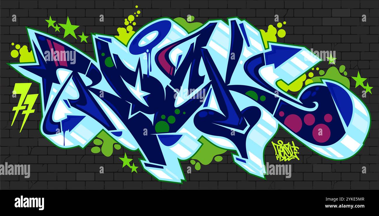 Dunkle Urbane Hip Hop Abstrakte Wort Rock Graffiti Stil Schriftbeschriftung Vektor Illustration Vorlage Stock Vektor