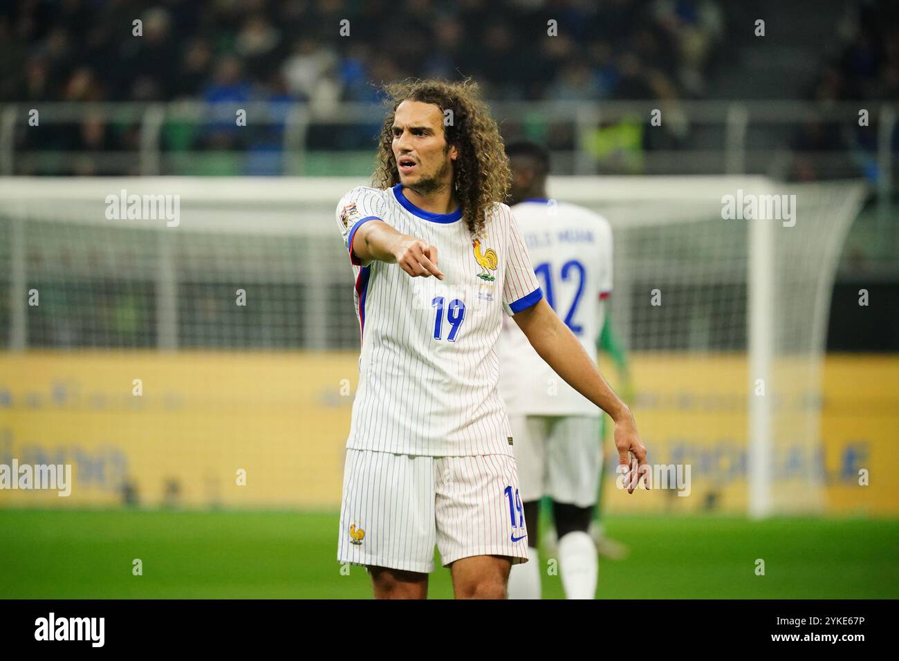 Matteo Guendouzi (Frankreich) während des Fußballspiels der UEFA Nations League, Liga A, Gruppe A2 zwischen Italien und Frankreich am 17. November 2024 im Stadio San Siro in Mailand. Quelle: Luca Rossini/E-Mage/Alamy Live News Stockfoto