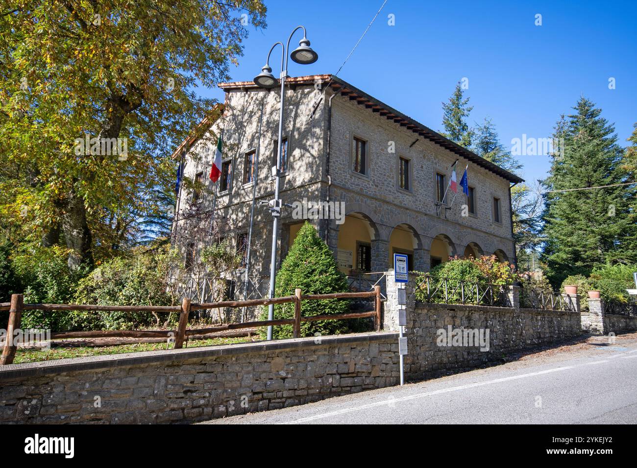 Rathaus in Chiusi della Verna, Toskana, Italien Stockfoto