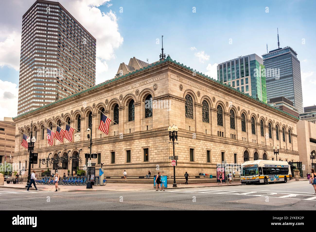 Boston Public Library in der Innenstadt von Massachusetts Stockfoto