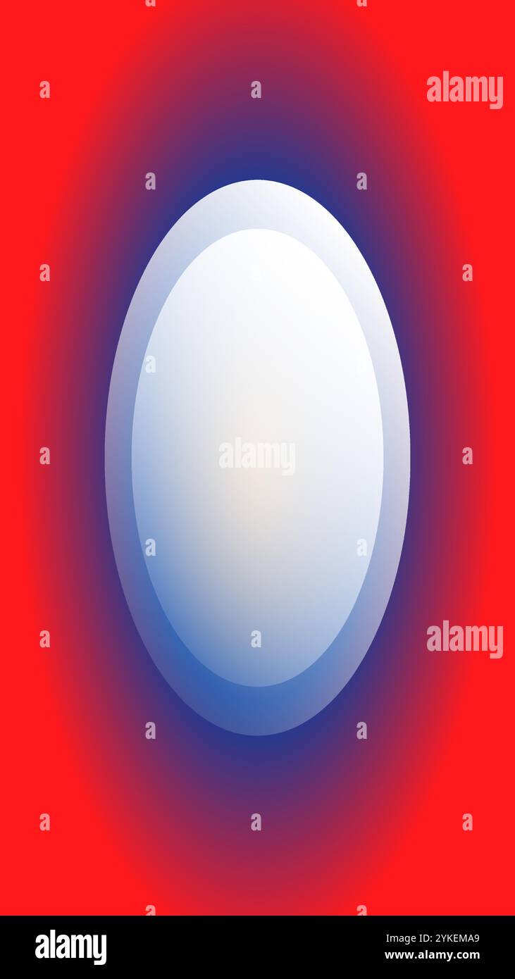 Abstrakter vertica-Hintergrund mit rotem blauem Radialbild und leuchtendem Oval, das sich überlappt Stock Vektor