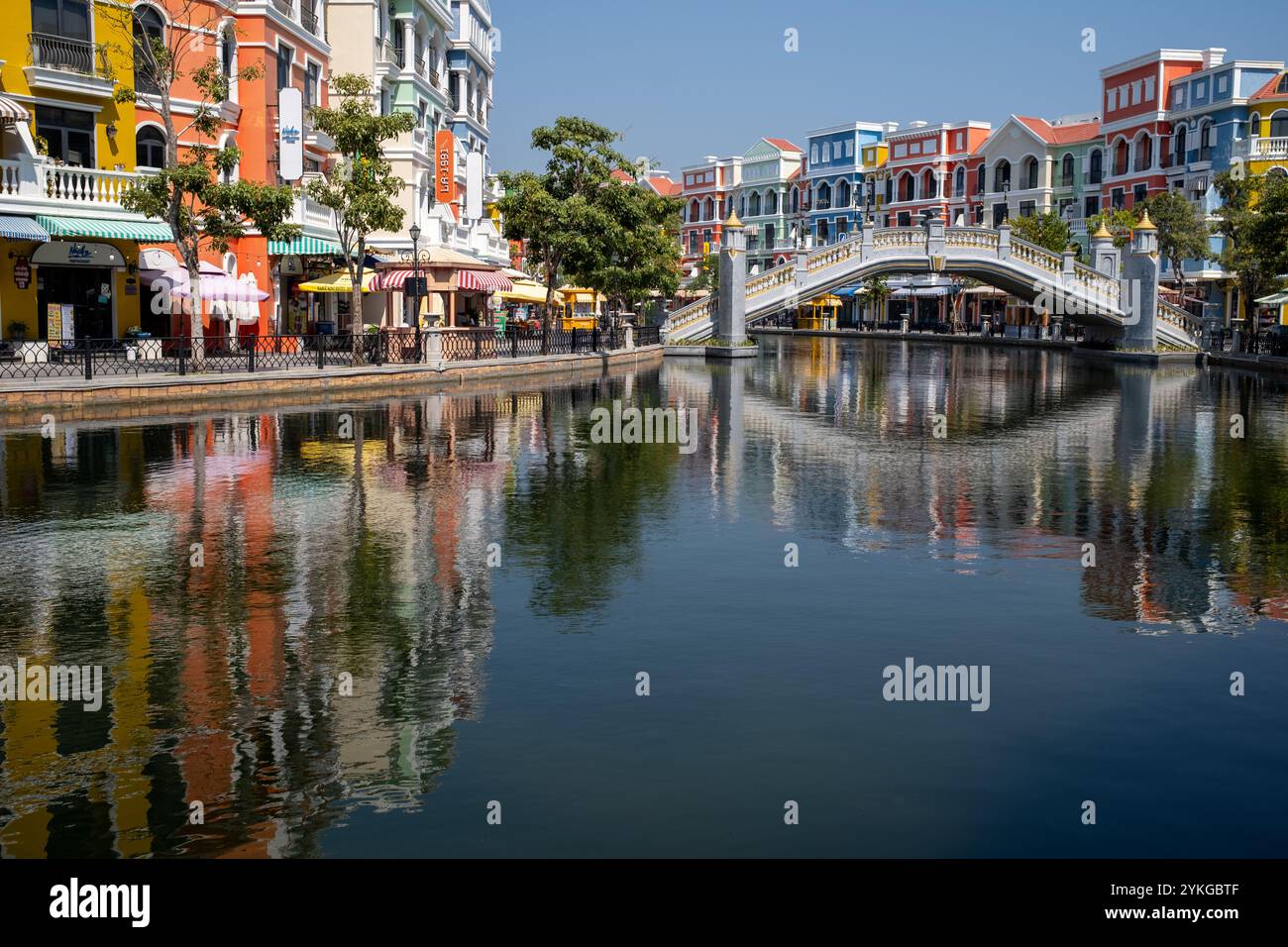 Entlang des Venice River bei Vinpearl Grand World Phu Quoc Island Vietnam Stockfoto