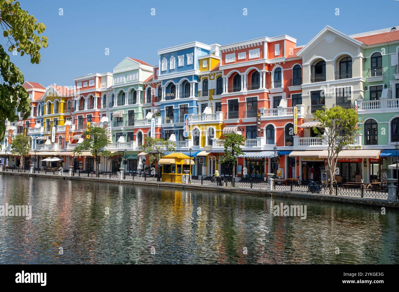 Entlang des Venice River bei Vinpearl Grand World Phu Quoc Island Vietnam Stockfoto