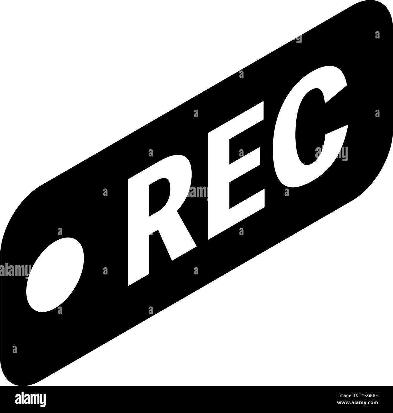 Überwachungskamera Aufzeichnung läuft Symbol, Kriminalprävention und Haussicherheit Schwarzweiß isometrisches Symbol, Vektorillustration Stock Vektor