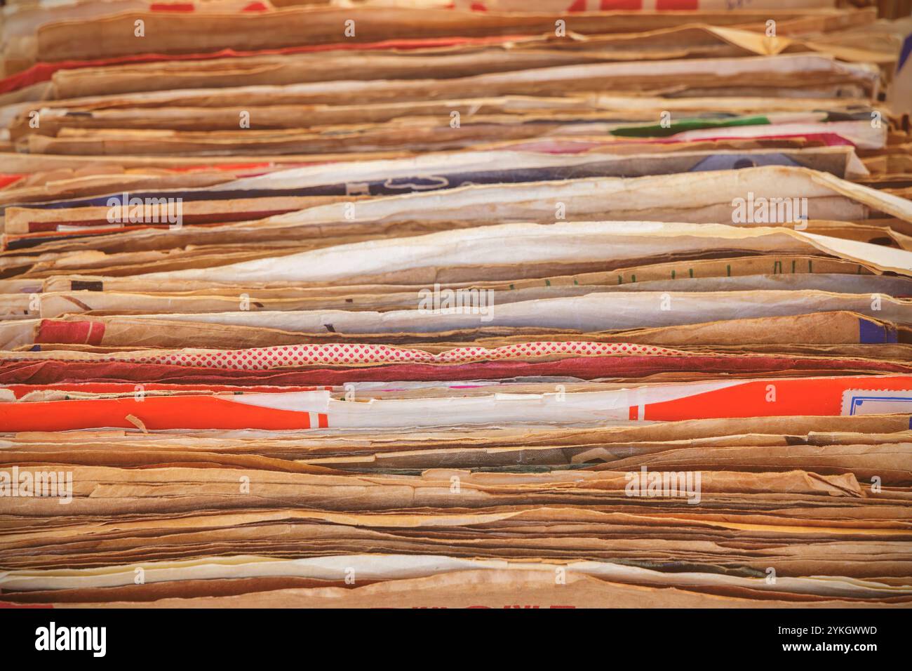 Vinyl-Plattenspieler-Platten auf einem Fluchtmarkt Stockfoto