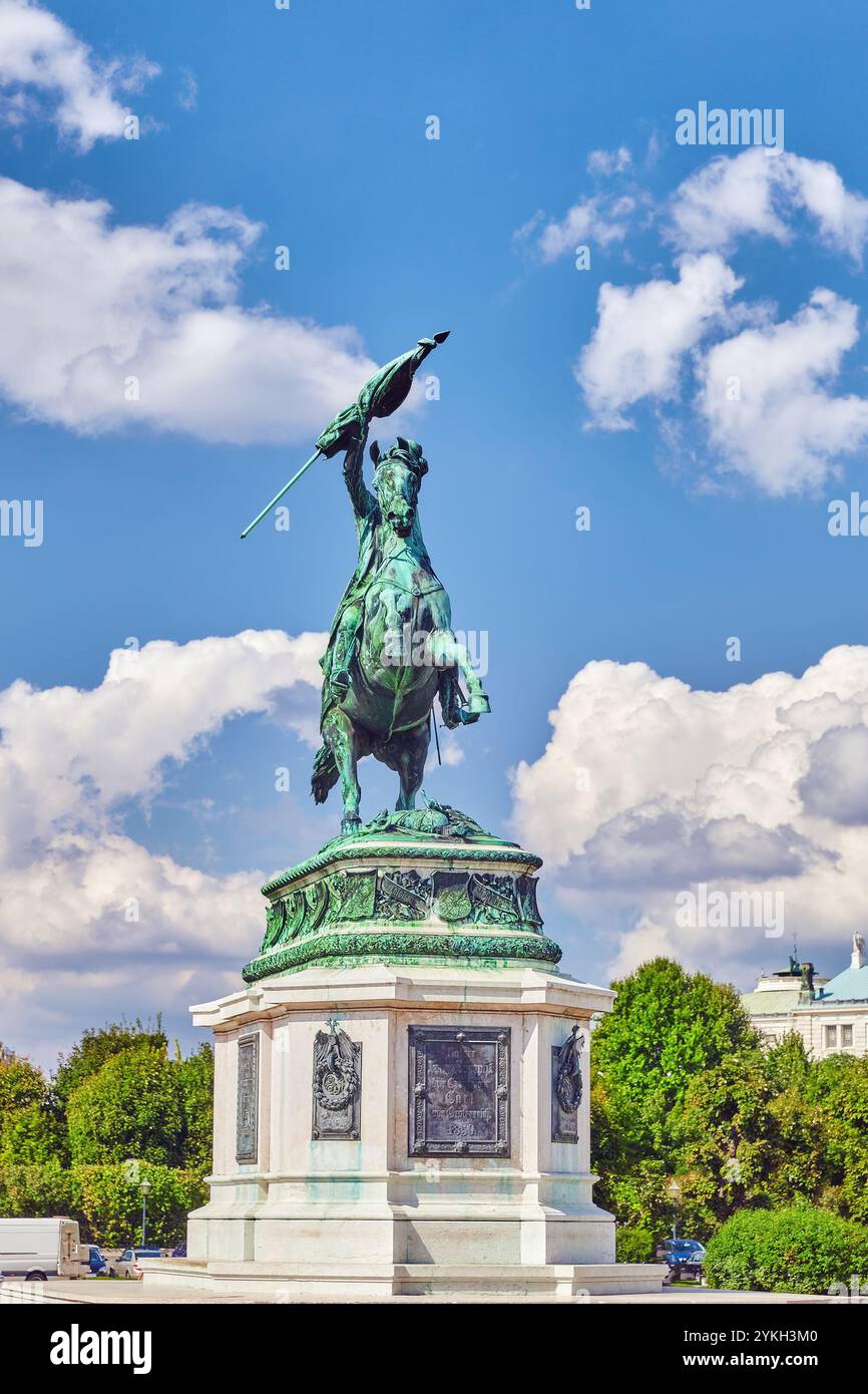 Statue von Erzherzog Karl-Ludwig-John am Heldenplatz. Wien. Österreich. Stockfoto