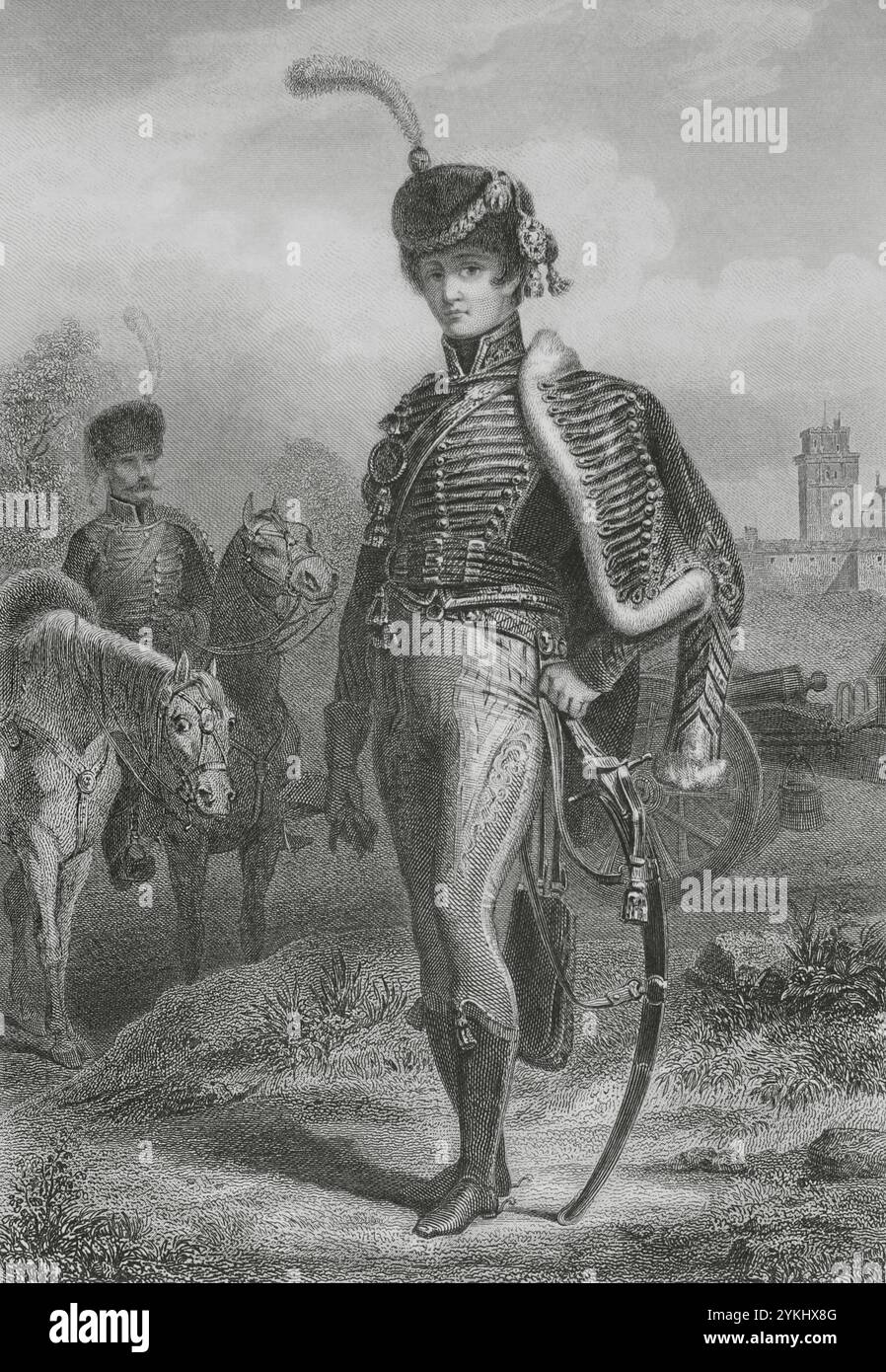 Gérard Duroc (Géraud Christophe Michel du Roc) (1772-1813). Französisch allgemein. Porträt von Duroc als Kommandeur der Artillerie der Konsulargarde (Garde Consulaire). Zeichnung von Eugène Charpentier. Gravur von Audibran. "Histoire du Consulat et de l'Empire" (Geschichte des Konsulats und des französischen Reiches unter Napoleon), von A. Thiers. Band III. Veröffentlicht in Paris, 1845. Stockfoto Gérard Duroc (Géraud Christophe Michel du Roc) (1772-1813). Französisch allgemein. Porträt von Duroc als Kommandeur der Artillerie der Konsulargarde (Garde Consulaire). Zeichnung von Eugène Charpentier. Gravur von Audibran. "Histoire du Consulat et de l'Empire" (Geschichte des Konsulats und des französischen Reiches unter Napoleon), von A. Thiers. Band III. Veröffentlicht in Paris, 1845. Stockfoto