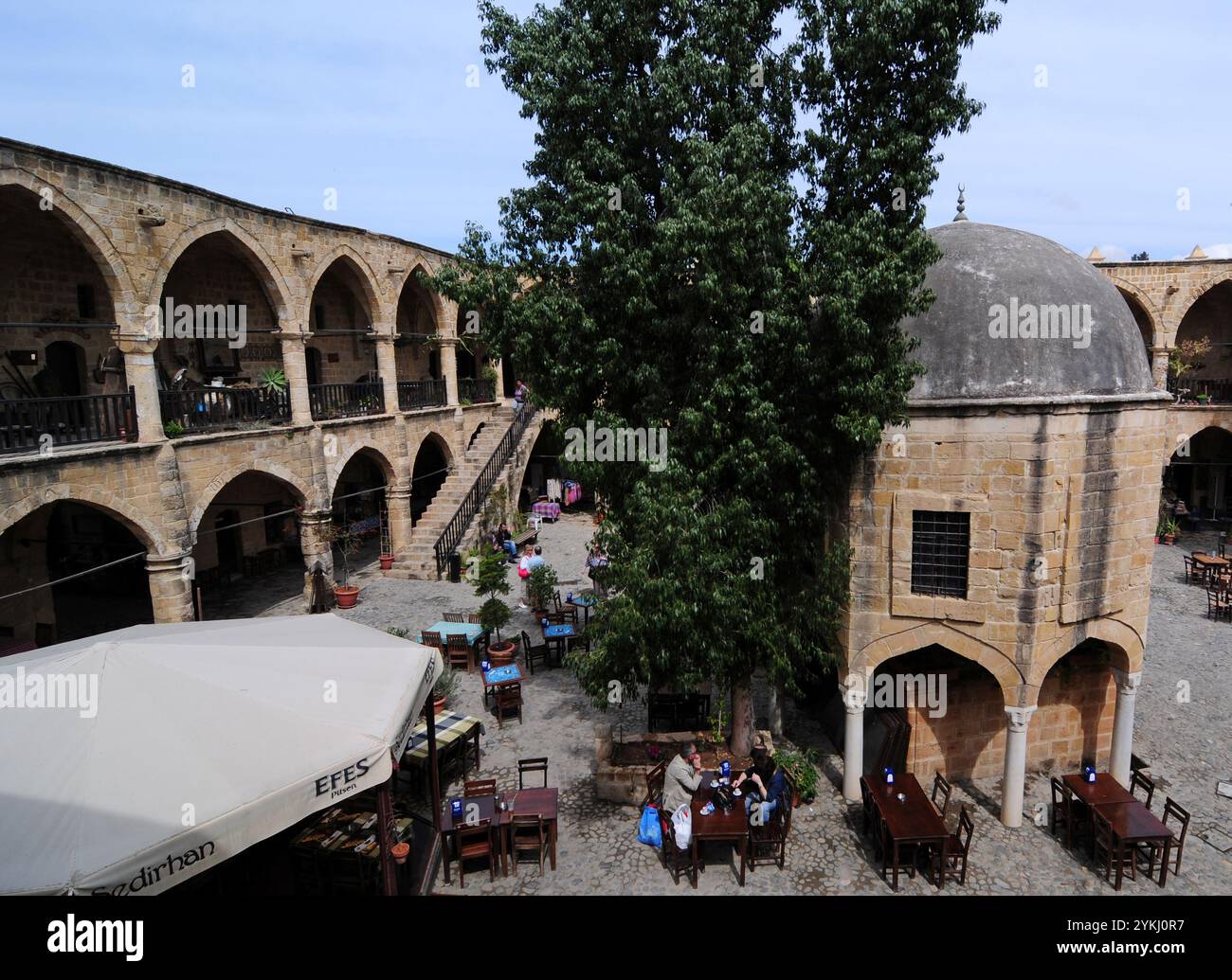 Das Great Inn in Nikosia, Nordzypern, wurde 1572 von den Osmanen erbaut. Stockfoto