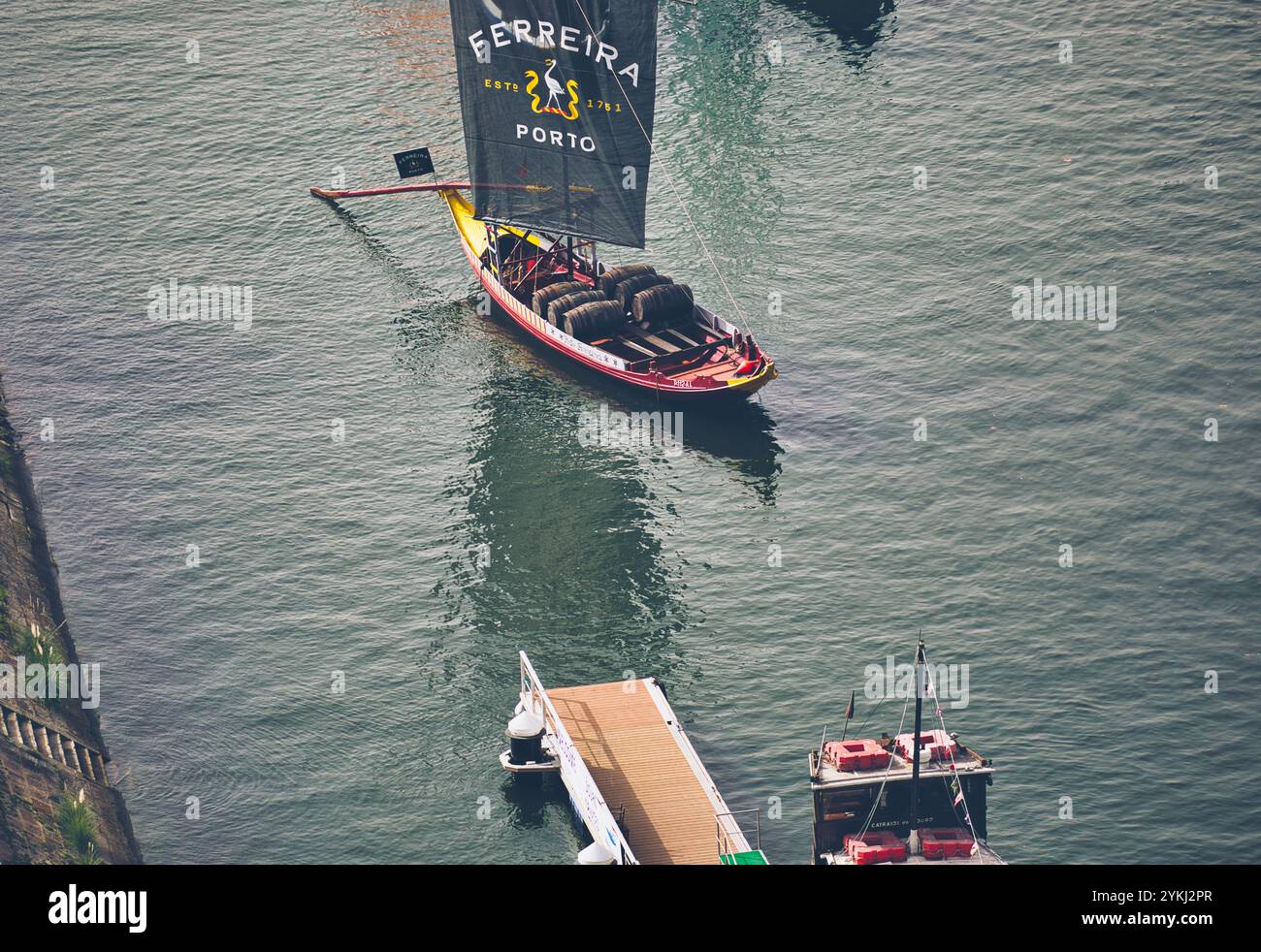 Ragelo-Boot liegt auf dem Fluss Duoro, Porto, Porto, Portugal Stockfoto