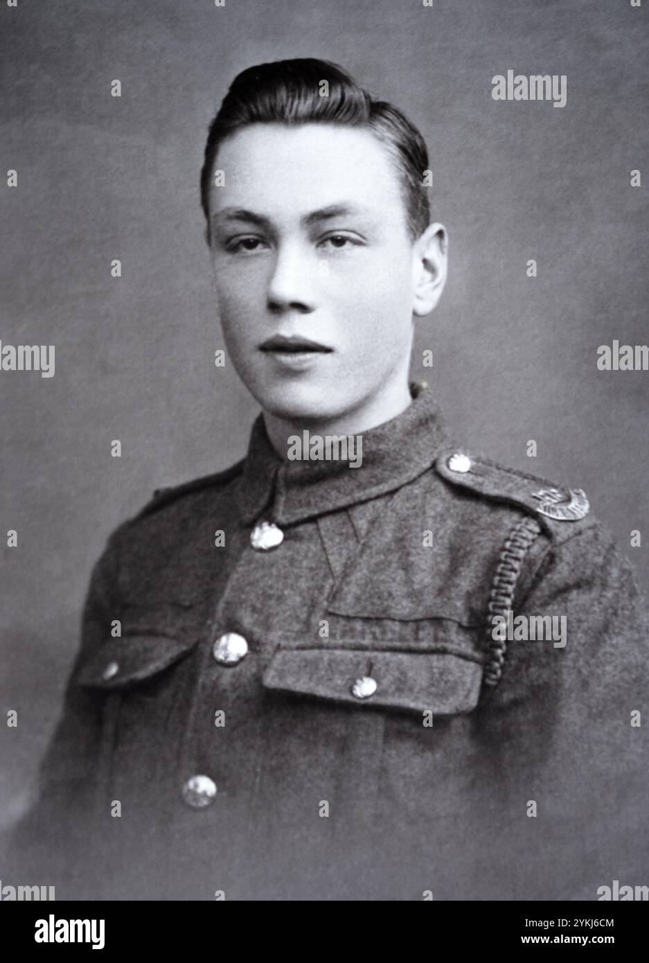 Ein Sapper des Royal Engineers Signal Service während des Ersten Weltkriegs. Stockfoto
