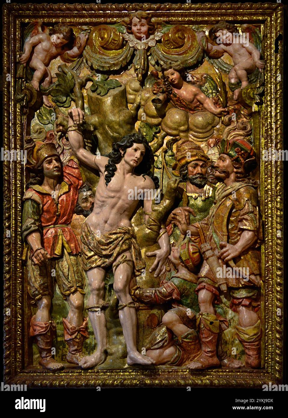 Altar des Heiligen Sebastian von Josep Tramulles 1652/1679 17 Jahrhundert, Girona Fine Art Museum, Spanien, Spanisch, Stockfoto