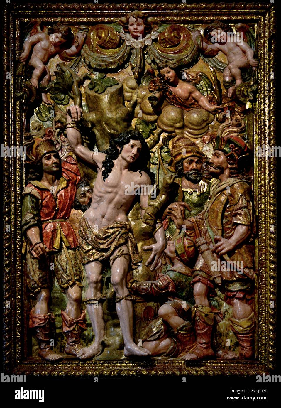Altar des Heiligen Sebastian von Josep Tramulles 1652/1679 17 Jahrhundert, Girona Fine Art Museum, Spanien, Spanisch, Stockfoto
