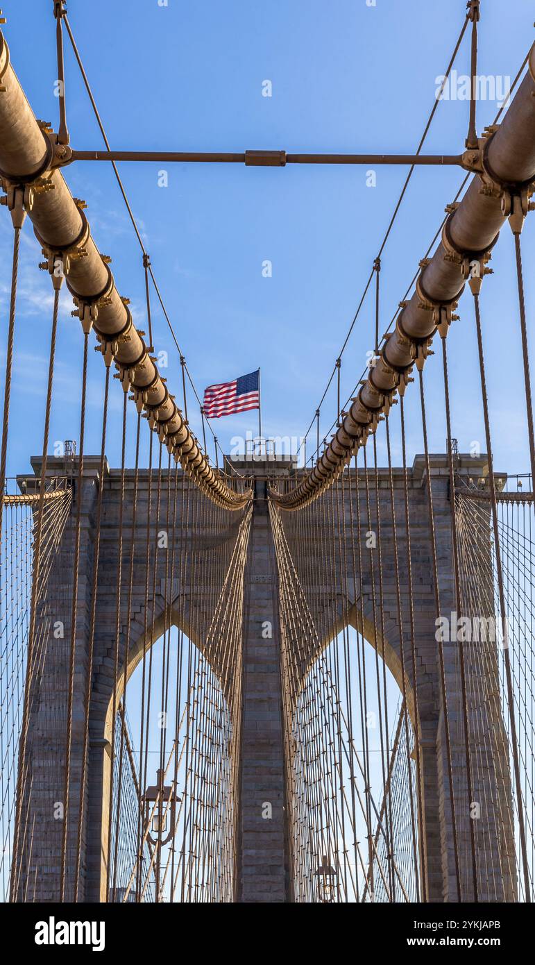 New York Brooklyn Bridge Nahaufnahme Stockfoto