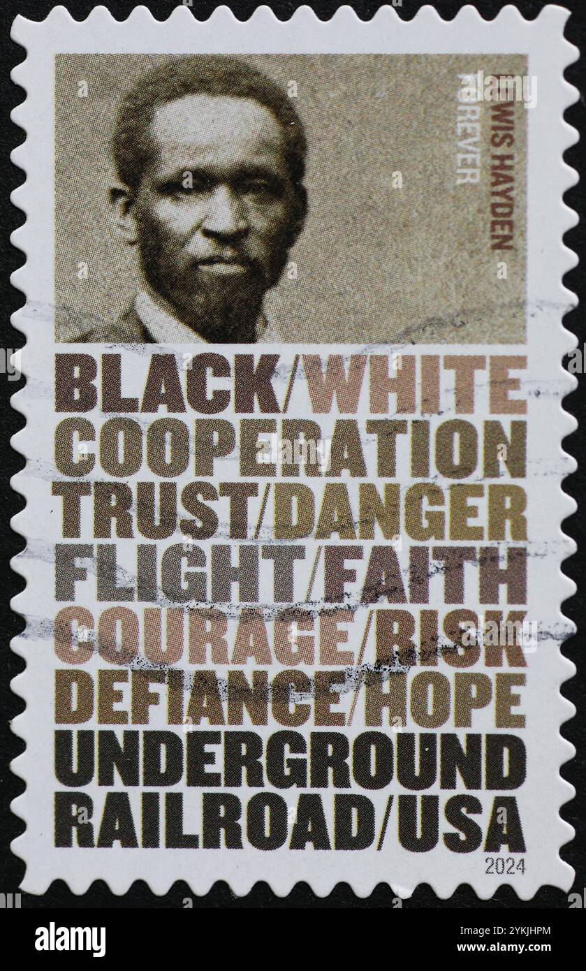 Underground-Eisenbahnhelden, Lewis Hayden auf amerikanischem Stempel Stockfoto