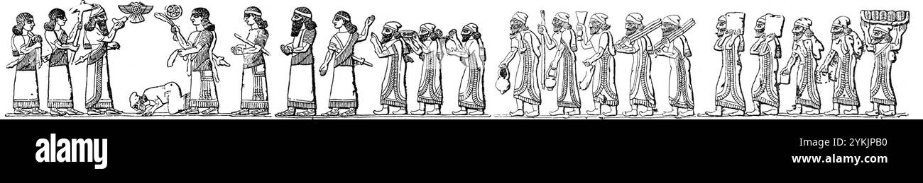 Schwarzer Obelisk, jüdische Delegation bei Schalmaneser III Stockfoto