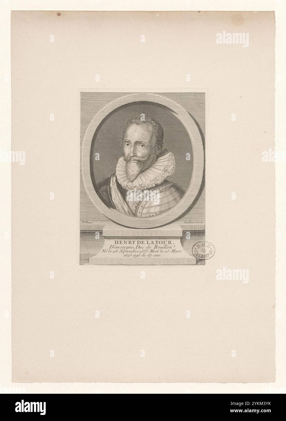 1431 - Henry de la Tour D'Auvergne, Duc de Bouillon Né le 28 September 1555 Mort le 25 Mars 1623 Age de 67 ans. Stockfoto