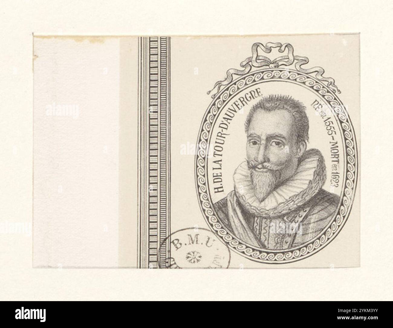 1437 - H. de La Tour-D'Auvergne - né en 1555 - mort en 1623. Stockfoto
