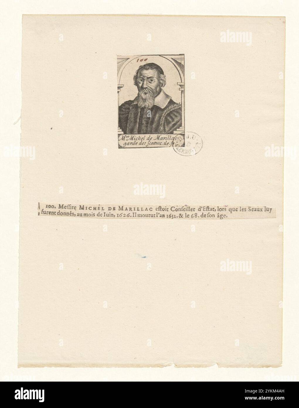 1636: Michel de Marillac Garde des Sceaux de Fr.. Stockfoto