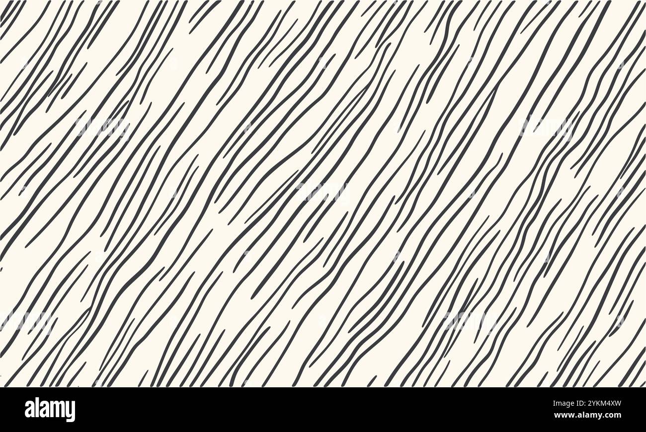 Vektorillustration eines diagonalen Linienmusters auf einem weißen Hintergrund, einer nahtlosen Textur, einem einfachen Design, einem minimalistischen Stil, handgezeichneten Linien Stock Vektor
