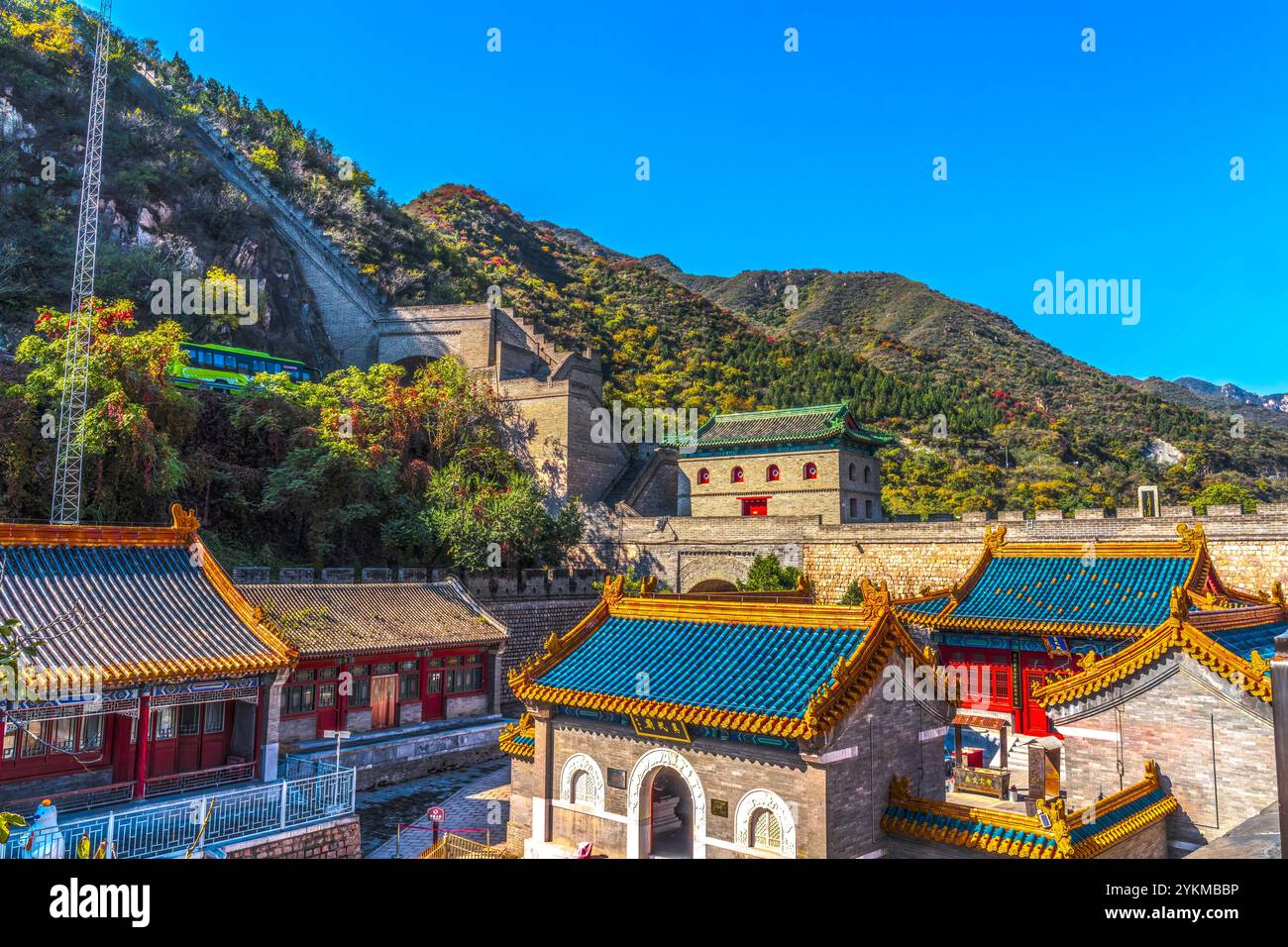 Nordtor Zhenwu Tempel Chinesische Mauer West Juyongguan Juyong Pass Peking China. Juyongguan ist das nördliche Tor zu Peking und die nächste Mauer-Sekte Stockfoto