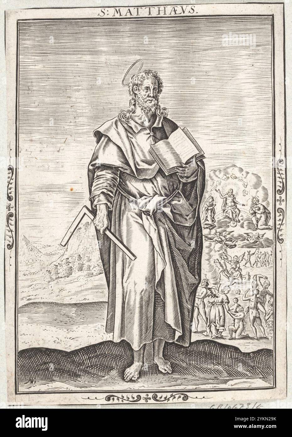 Nicolaes de Bruyn, Sankt Matthæus, Stockfoto