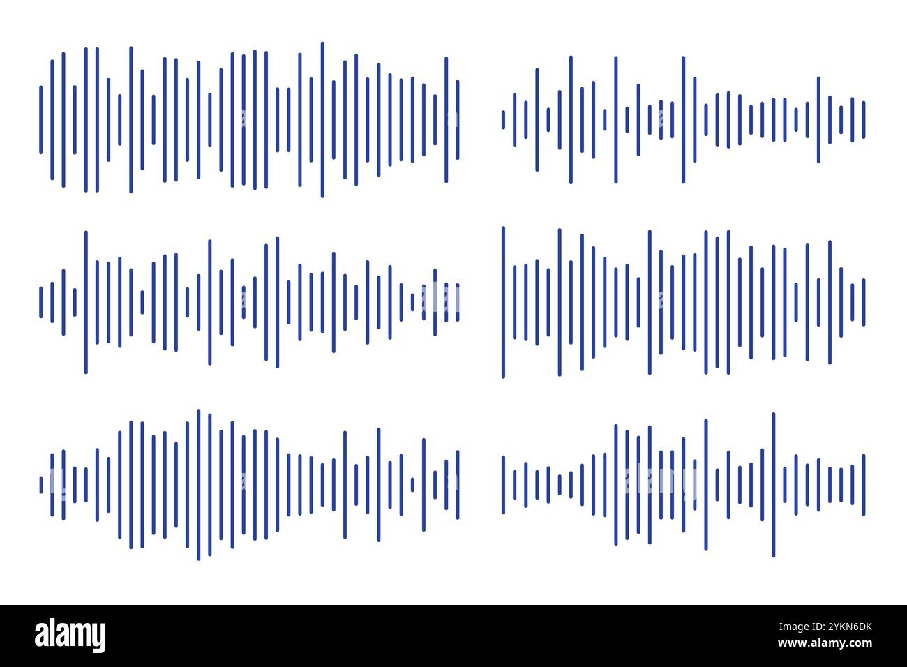 Soundwave Line Art für Musik-Apps und Websites Stock Vektor