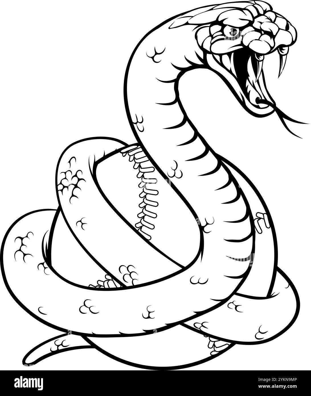 Snake Baseball Ball Tiersport-Team Maskottchen Stock Vektor