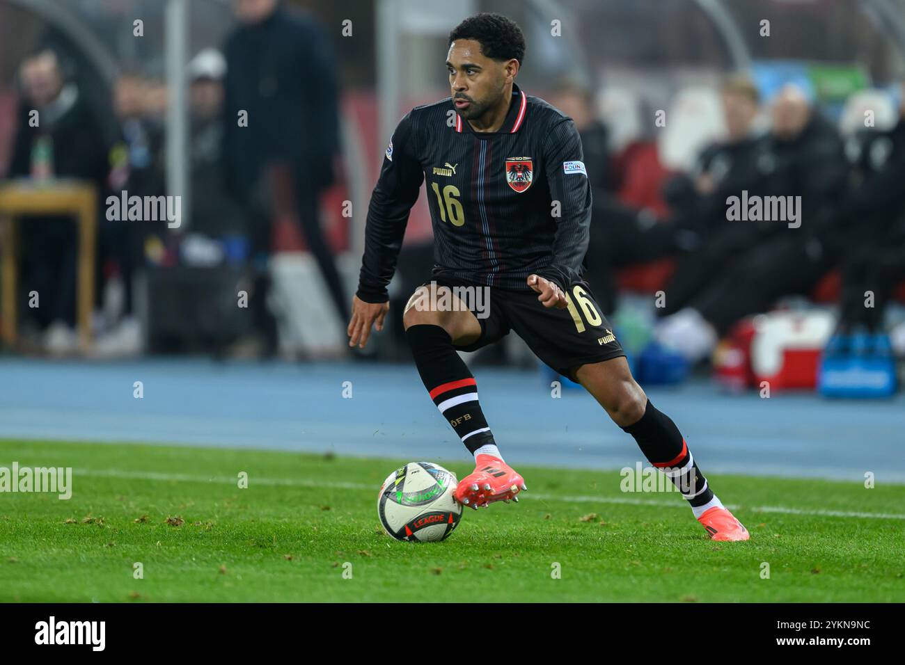 Phillipp Mwene (AUT) während des UEFA Nations League zwischen Österreich und Slowenien, am Sonntag 17. November 2024 im Ernst Happel Stadion in Wien // Phillipp Mwene (AUT) während des UEFA Nations League Spiels zwischen Österreich und Slowenien am Sonntag, den 17. November 2024, im Ernst Happel Stadion in Wien. - 20241117 PD13629 Credit: APA-PictureDesk/Alamy Live News Stockfoto