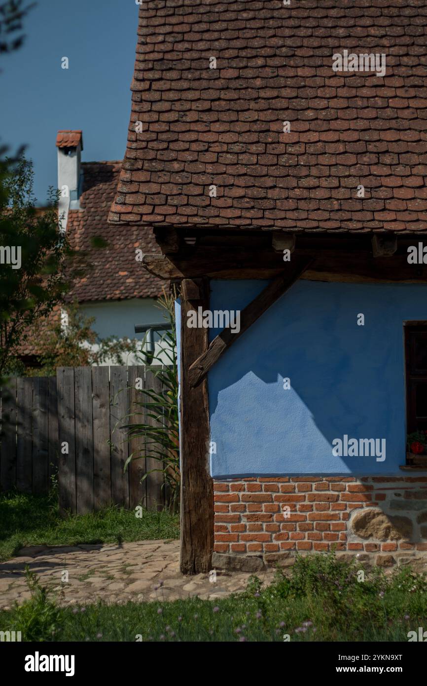 Traditionelles Haus in Viscri Stockfoto