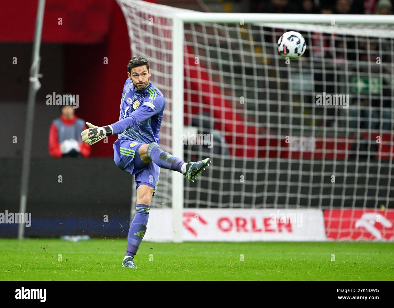 Schottlands Craig Gordon während des Gruppenspiels der UEFA Nations League im PGE Narodowy Stadion in Warschau. Bilddatum: Montag, 18. November 2024. Stockfoto