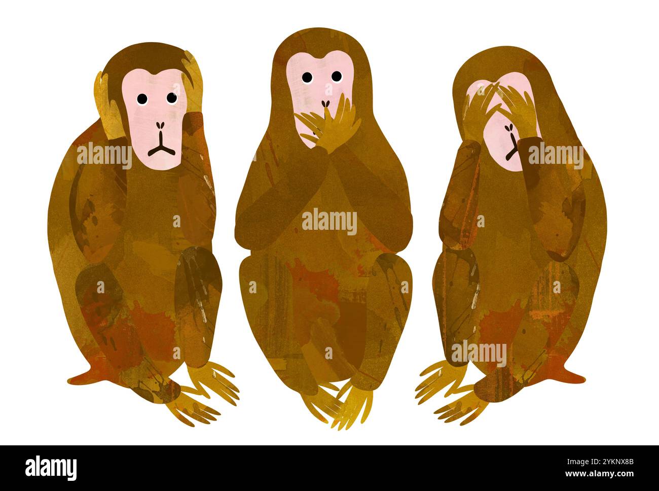 Sehen Sie nichts Böses, sprechen Sie nichts Böses, hören Sie nichts Böses Stockfoto