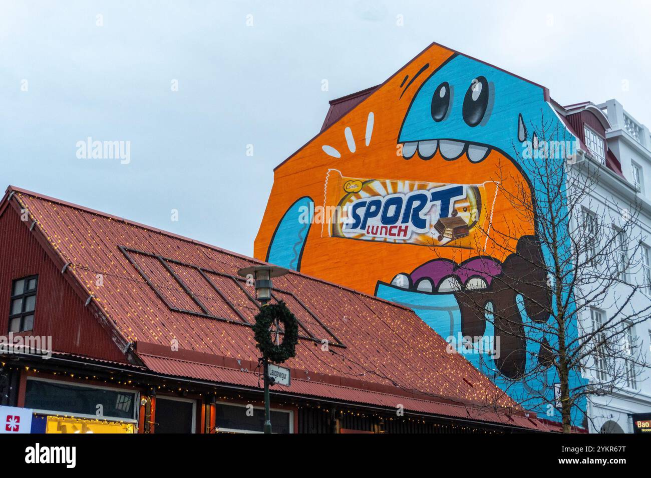 Farbenfrohes Gebäude in Reykjavík, Island Stockfoto