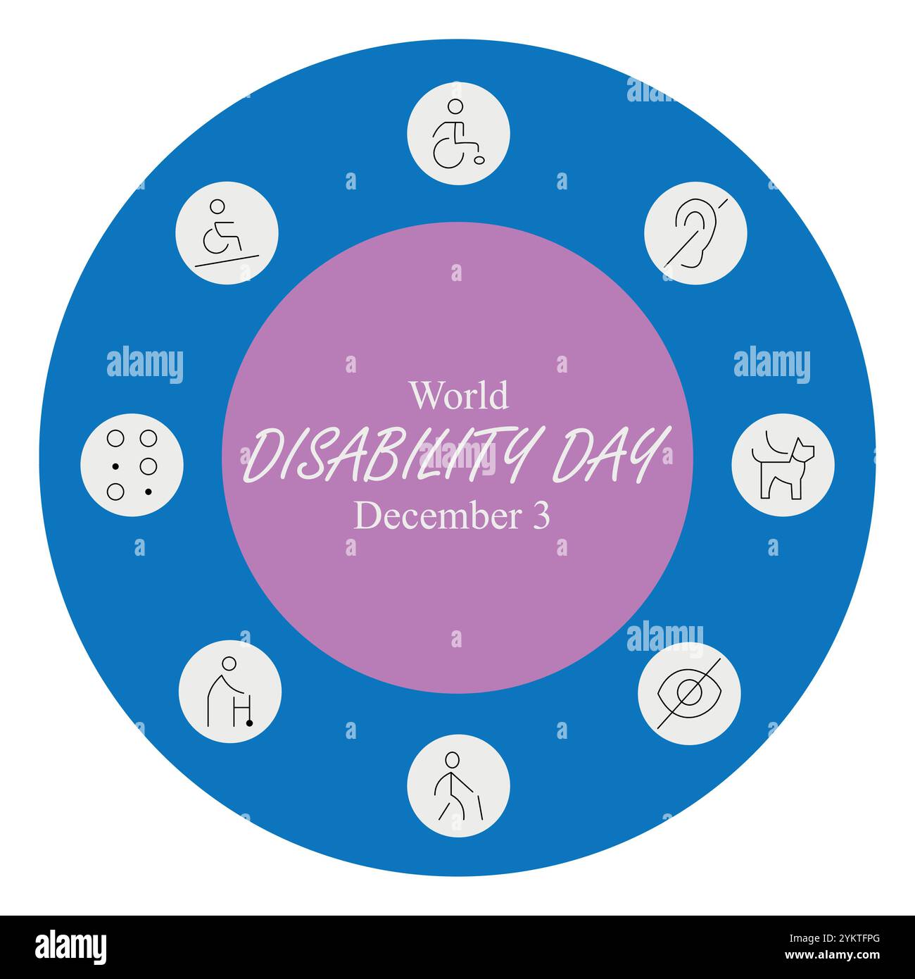 3. Dezember Tag Für Behinderte. Internationaler Tag der Menschen mit Behinderung. Vektorabbildung. Stock Vektor