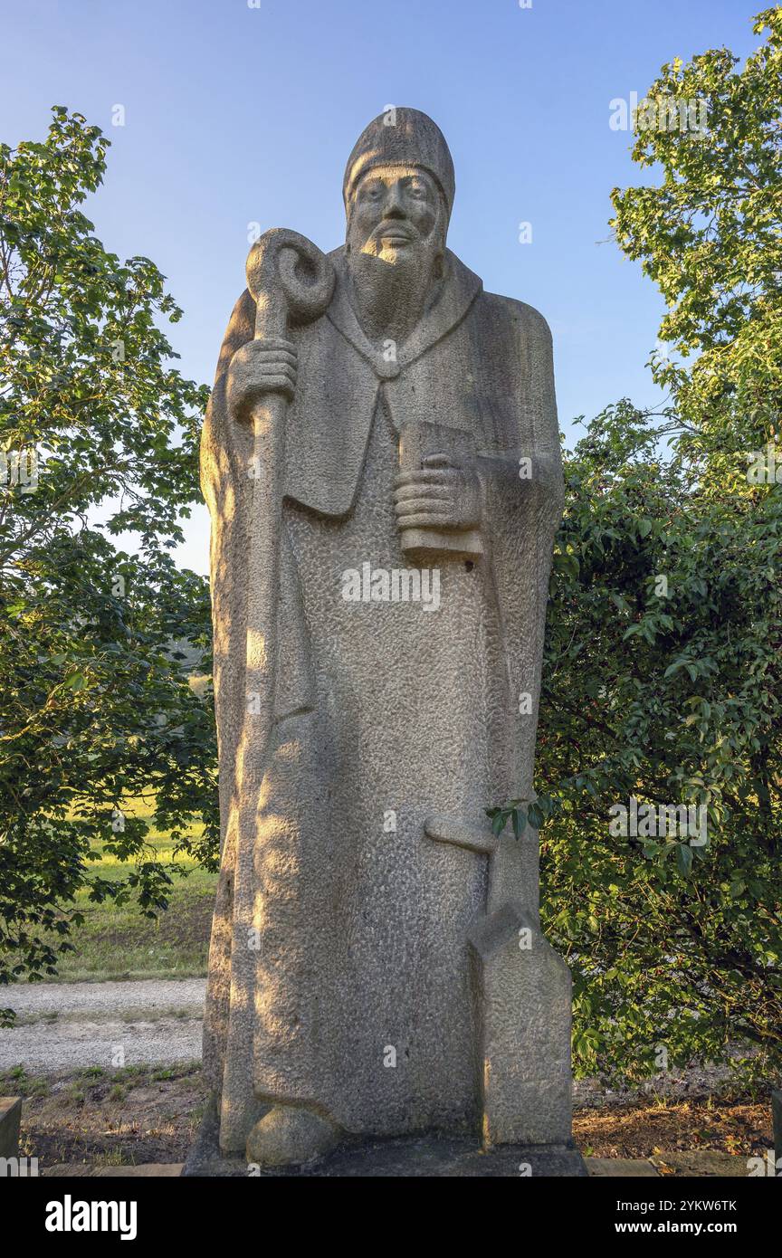 Skulptur von St. Wolfgang, Roethenbach bei St. Wolfgang, Mittelfranken, Bayern, Deutschland, Europa Stockfoto